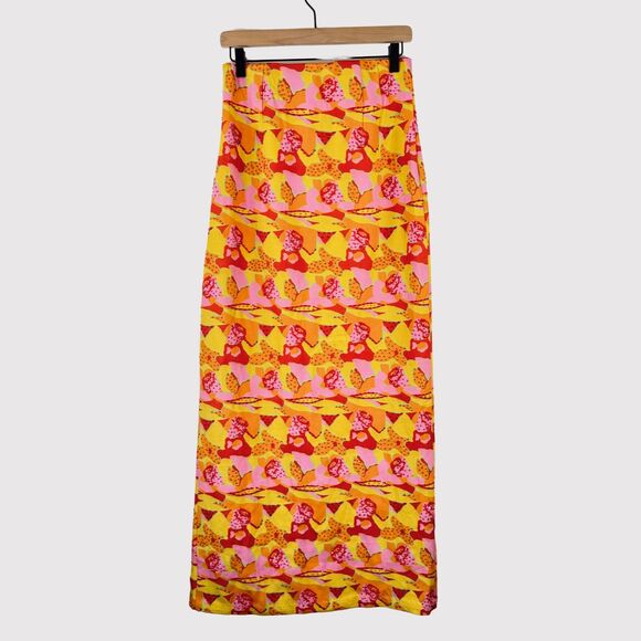 Show Me Your MuMu Womens Skirt Yellow Rumba Maxi Havana Beaded Sequins Small - Picture 3 of 11